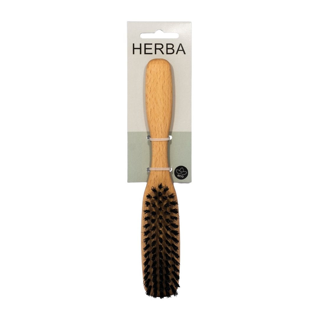 HERBA Haarbürste Wildschweinbo oval Buchenholz