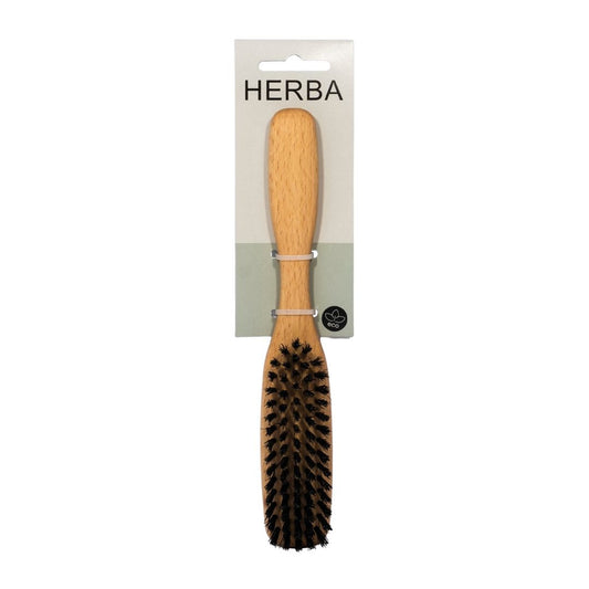 HERBA Haarbürste Wildschweinbo oval Buchenholz